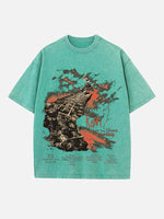 Korn Print Round Neck T-shirt