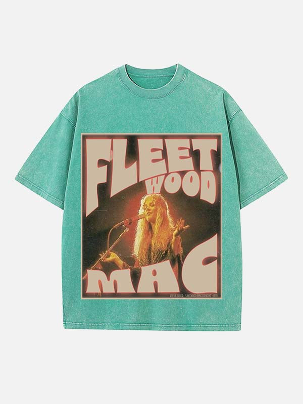 Fleetwood Mac Print Round Neck T-shirt